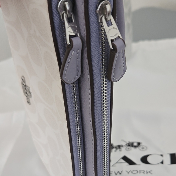 Coach White and Purple Clutch with Signature Monogram - Picture 13 of 16